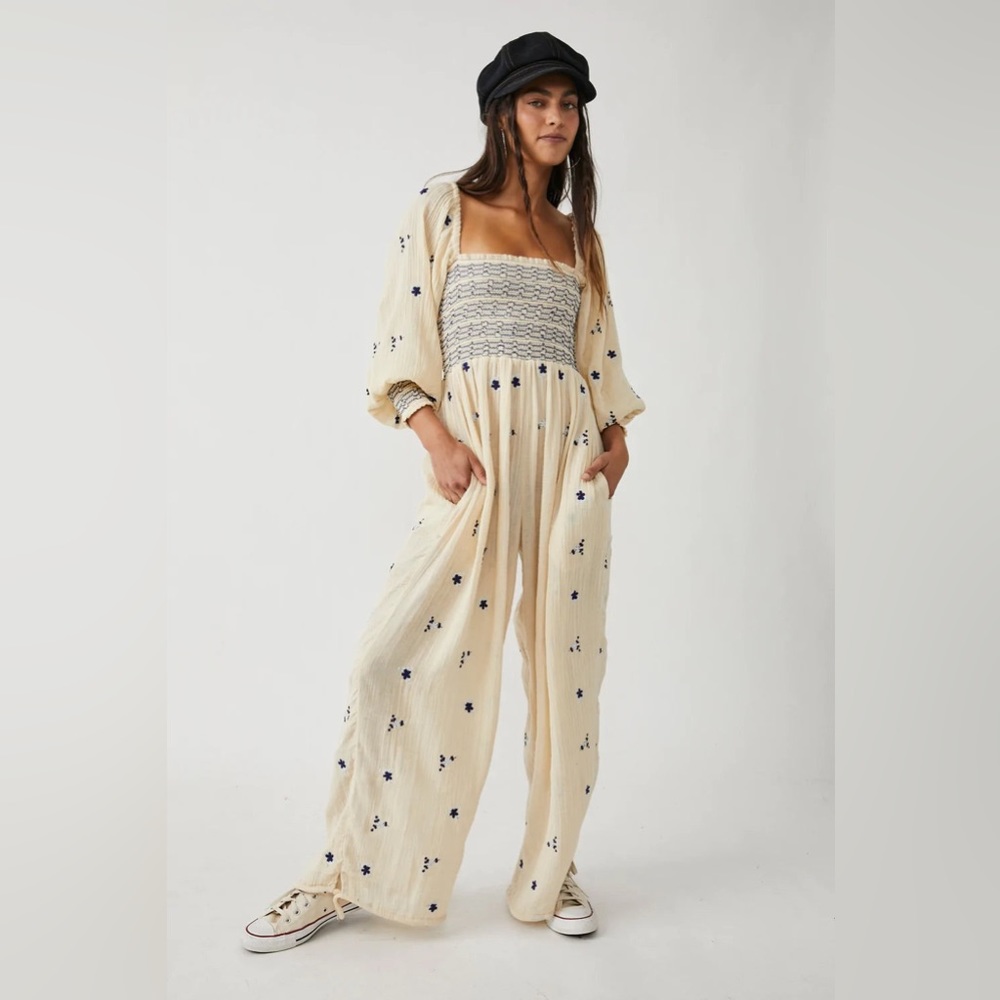 FREE PEOPLE Embroidered DAHLIA Jumpsuit NWT
